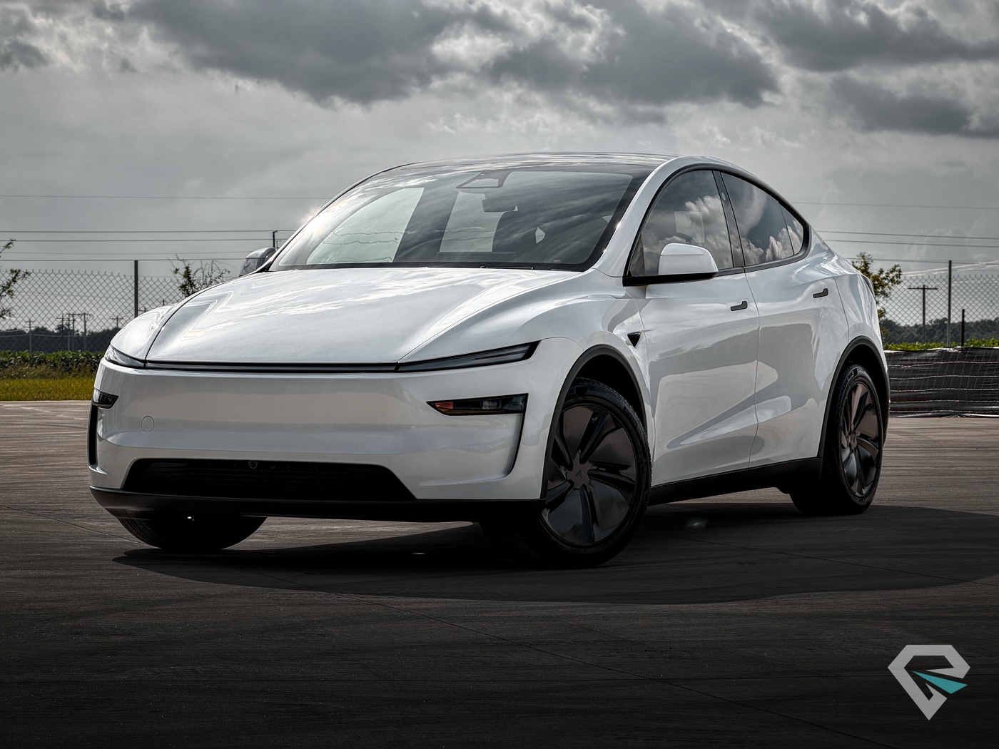 White Tesla Model Y detailed at Diamond Auto Care in Foley, Alabama